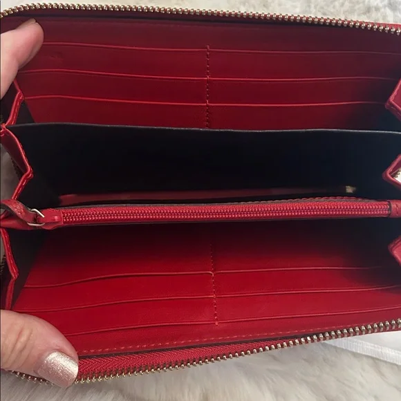Gucci Red leather micro GG long zip around wallet - Picture 13 of 14